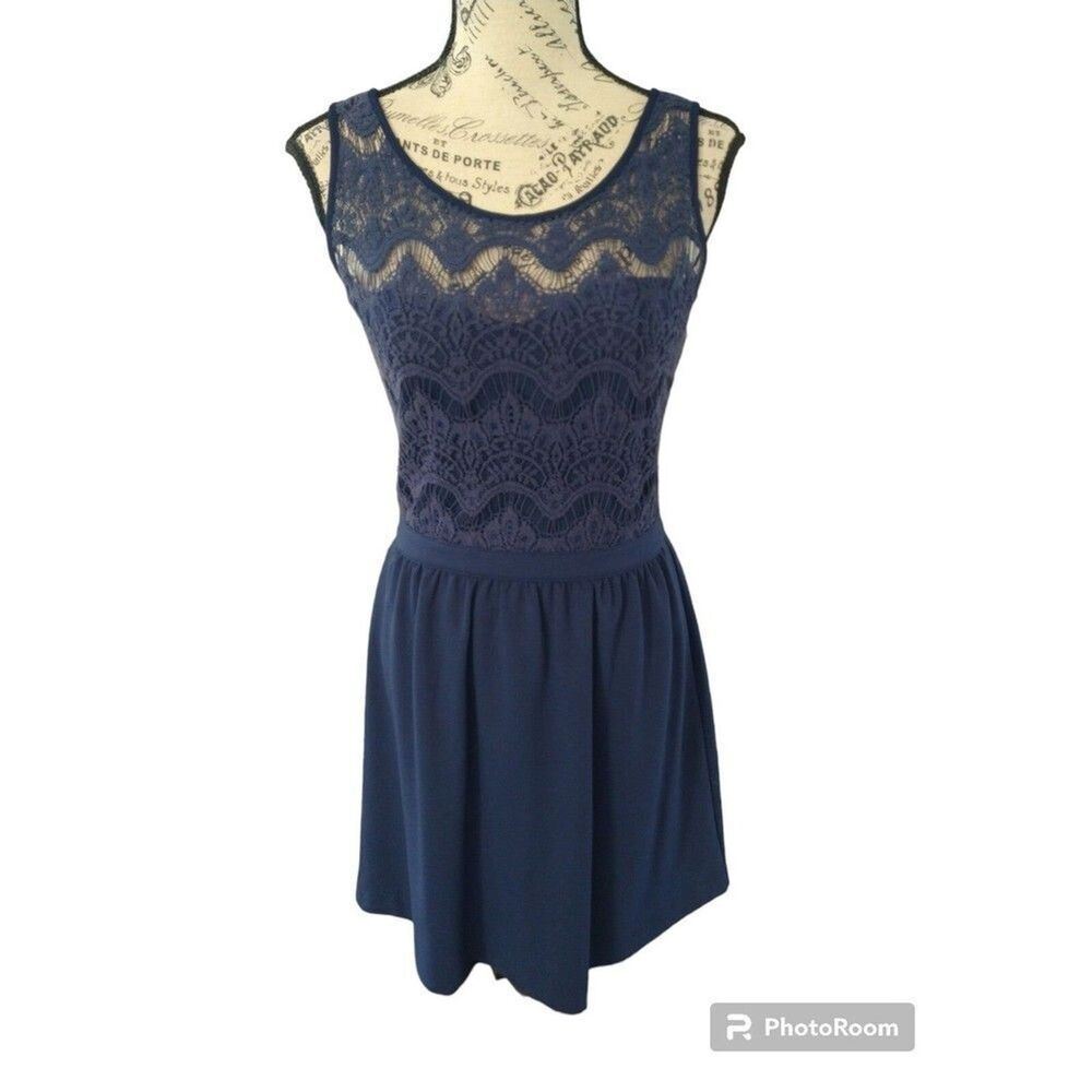 Lilly Pulitzer Sleeveless Lace Dress Sm Blue Y2k Feminine Cottage Core Boho